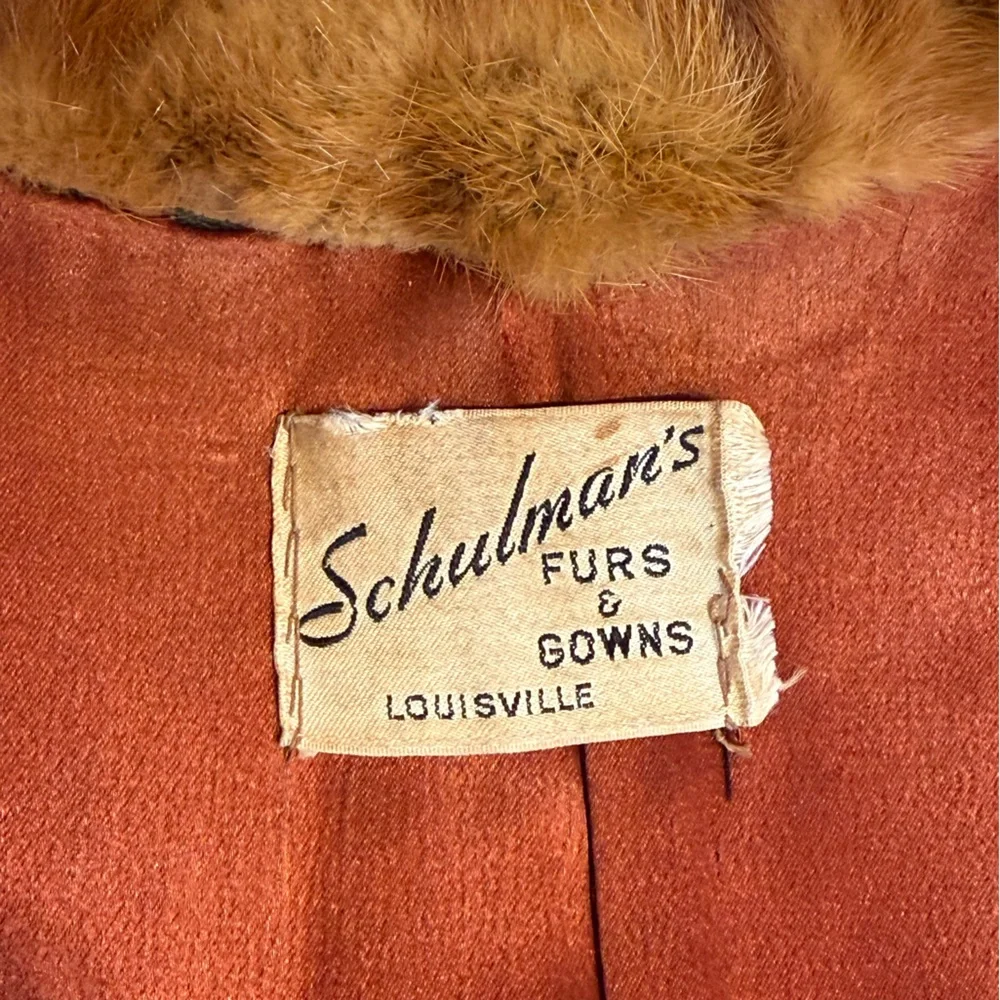 Vintage 50’s/60’s honey brown/whiskey colored mink fur “swing coat”/stroller - Picture 3 of 13